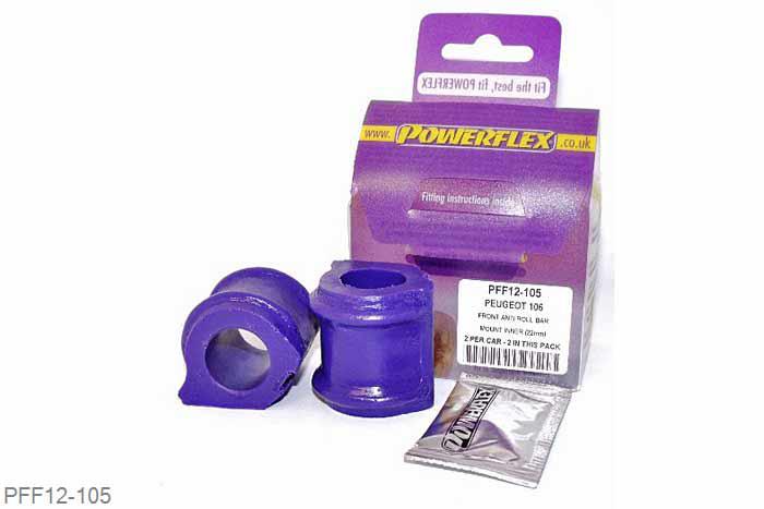 PFF12-105, Peugeot 106 and 106 GTi/Rallye, Front Anti Roll Bar Mount (Inner) 22mm Fits Peugeot Gti and Rally Models Only and Citroen Saxo (inc VTS) 22mm, 2 stuk(s) benodigd  per auto, 2 stuk(s) in verpakking, prijs per set van 2 stuk(s)