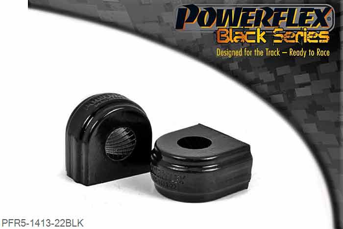 PFR5-1413-22BLK, BMW E71 X6 (2007-) Rear Anti Roll Bar Mounting Bush 22mm, This part fits models with a 22mm diameter Non Active Anti Roll Bar and replaces OE part number:33556772082. 22mm, 2 stuk(s) benodigd  per auto, 2 stuk(s) in verpakking, prijs per set van 2 stuk(s)