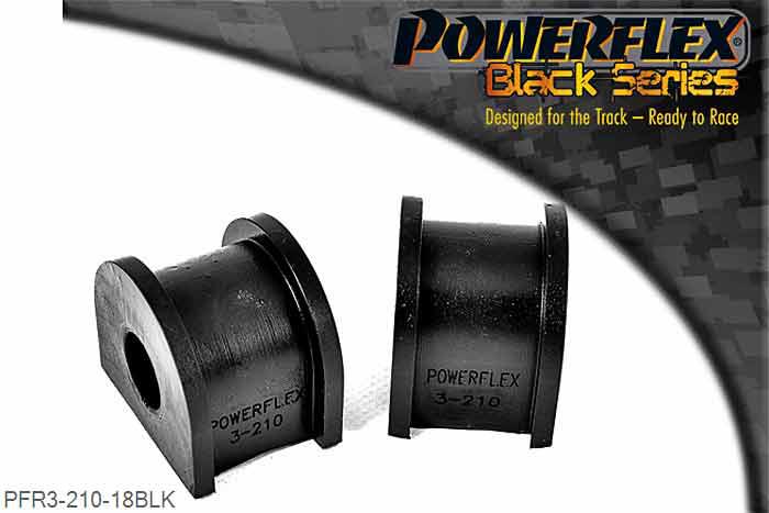 PFR3-210-18BLK, Audi A4 inc. Avant Quattro 4WD (2001 - 2005) Rear Anti Roll Bar Bush 18mm,  18mm, 2 stuk(s) benodigd  per auto, 2 stuk(s) in verpakking, prijs per set van 2 stuk(s)