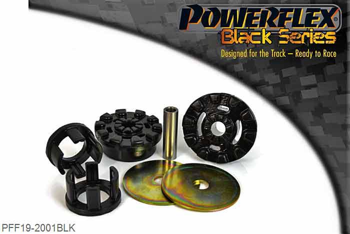 PFF19-2001BLK, Ford Fiesta Mk6 inc ST and Fusion (2002-2008) Lower Engine Mount Large Bush 30mm Oval Bracket, This part replaces OE number: 1 695 146 and fits models with thicker (30mm) oval brackets only. For thinner (25mm) oval bracket use PFF19-2003., 1 stuk(s) benodigd  per auto, 1 stuk(s) in verpakking, prijs per set van 1 stuk(s)