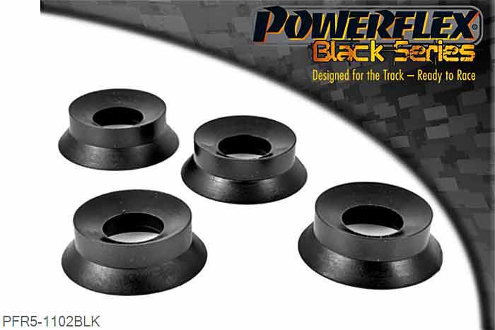 PFR5-1102BLK, Mini Mini Generation 1 (R50/52/53) (2000 - 2006) Rear Trailing Arm Front Bush Inserts, PFR5-1102BLK inserts will fit models from 05/2003 with the OE trailing arm brackets 33306857795 and 33306857795. For a full replacement bush, please use PFR5-1104BLK, 2 stuk(s) benodigd  per auto, 2 stuk(s) in verpakking, prijs per set van 2 stuk(s)