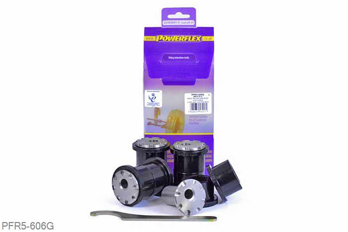 PFR5-606G, BMW E34 5 Series (1988 - 1996), Rear Trailing Arm Bush Adjustable On car adjustable bush offering camber and toe adjustment. Gives +/-1 degree of adjustment. For a non adjustable bush use PFR5-606. This part replaces OE numbers: 33329058824 and 33329061946., 4 stuk(s) benodigd  per auto, 4 stuk(s) in verpakking, prijs per set van 4 stuk(s)