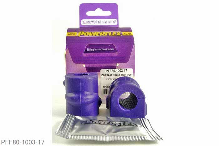 PFF80-1003-17, Opel Corsa C (2000-2006), Front Anti Roll Bar Bush 17mm  17mm, 2 stuk(s) benodigd  per auto, 2 stuk(s) in verpakking, prijs per set van 2 stuk(s)