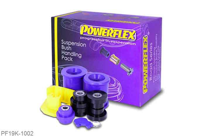 PF19K-1002, Ford Focus MK2 RS, Powerflex Handling Pack Included within this pack are the following parts:PFF19-8011Front Lower Wishbone Front Bush 14mm BoltPFF19-1202Front Lower Wishbone Rear BushPFF19-1220Lower Engine Mount InsertPFF19-1221Lower Engine Mount Small, 1 stuk(s) benodigd  per auto, 1 stuk(s) in verpakking, prijs per set van 1 stuk(s)
