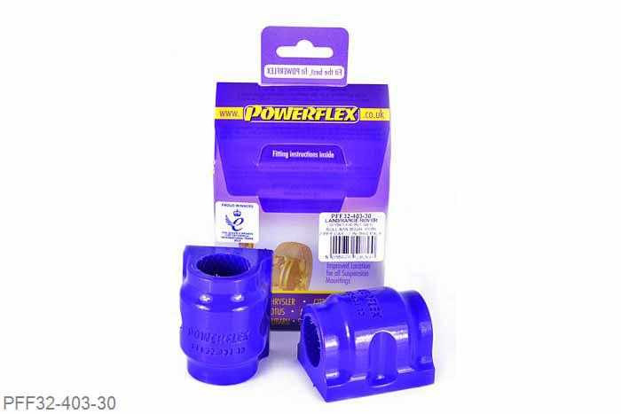 PFF32-403-30, Landrover Discovery 4 (2009 on), Front Anti Roll Bar Bush 30mm This part replaces OE numbers: LR015339, LR018346 and LR018347. Fits Range Rover Sport models without Ace suspension. 30mm, 2 stuk(s) benodigd  per auto, 2 stuk(s) in verpakking, prijs per set van 2 stuk(s)