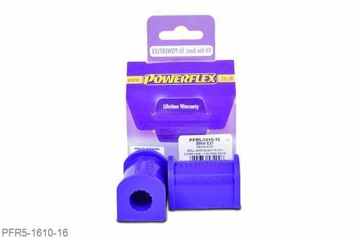 PFR5-1610-16, BMW E21 3 Series (1975 - 1983), Rear Anti Roll Bar Bush 16mm This part replaces OEM part number 33551103492 16mm, 2 stuk(s) benodigd  per auto, 2 stuk(s) in verpakking, prijs per set van 2 stuk(s)