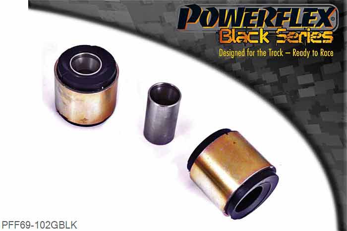PFF69-102GBLK, Subaru Impreza Turbo, WRX and Sti (GD,GG 00 to 07) Front Arm Rear Bush - Caster Adjust, Powerflex Geometry Adjustable Component (GAC), Caster adjustable bush. Adjustment range +/- 0.33 deg, 2 stuk(s) benodigd  per auto, 2 stuk(s) in verpakking, prijs per set van 2 stuk(s)