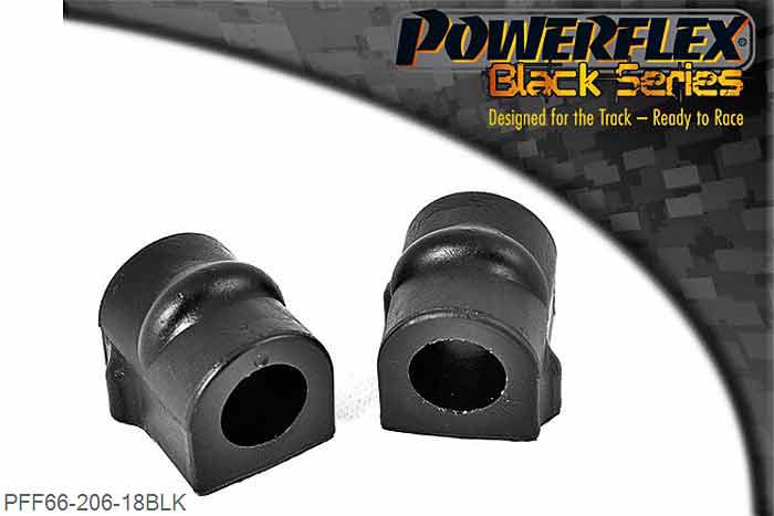 PFF66-206-18BLK, Saab 9-5 (1998-2010) YS3E Front Anti Roll Bar Mounting Bush 18mm,  18mm, 2 stuk(s) benodigd  per auto, 2 stuk(s) in verpakking, prijs per set van 2 stuk(s)