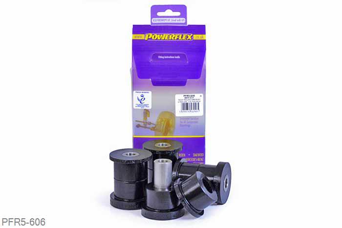 PFR5-606, BMW E32 7 Series (1988-1994), Rear Trailing Arm Bush PFR5-606 is a concentric bush and not adjustable, for an on-car adjustable bush use PFR5-606G. This part replaces OE numbers: 33329058824 and 33329061946., 4 stuk(s) benodigd  per auto, 4 stuk(s) in verpakking, prijs per set van 4 stuk(s)