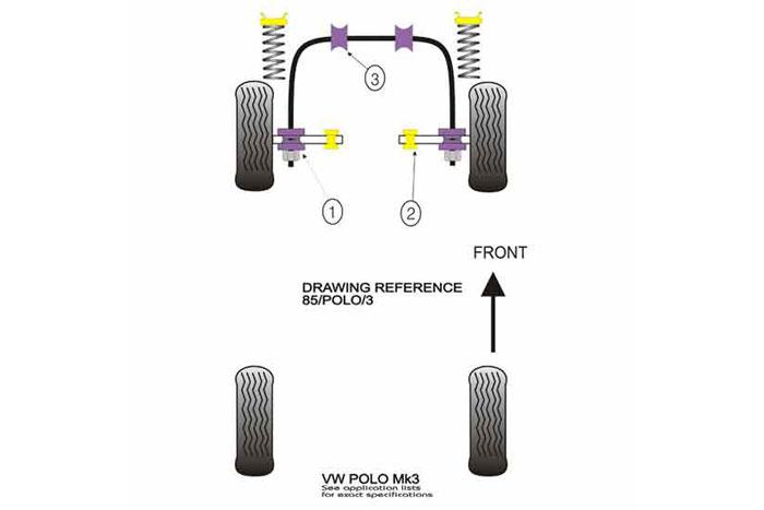 EXH006, VW Polo (1975 - 1994), Exhaust Mounts , 1 stuk(s) benodigd  per auto, 1 stuk(s) in verpakking, prijs per set van 1 stuk(s)