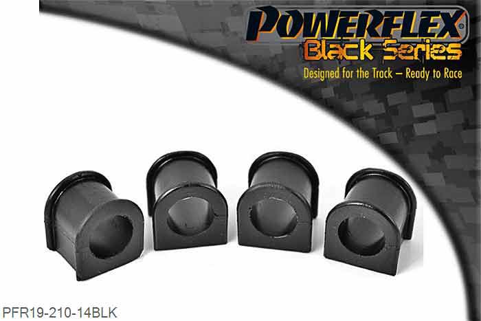 PFR19-210-14BLK, Ford Sierra 4X4 2.8 and 2.9, XR4i (1989 onwards) Rear Anti-Roll Bar Mounting Bush 14mm, Check rear roll bar size, especially Sierra XR4i. 14mm, 2 stuk(s) benodigd  per auto, 2 stuk(s) in verpakking, prijs per set van 2 stuk(s)