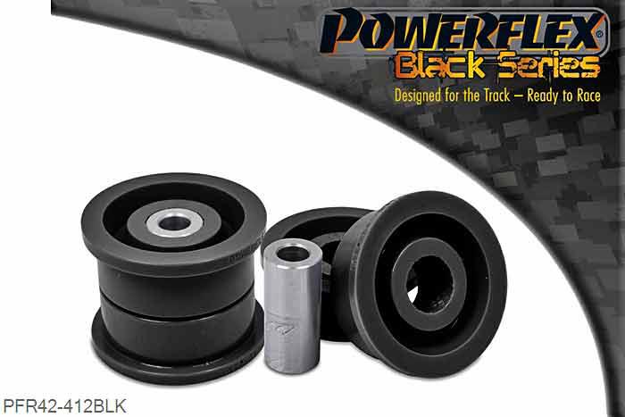 PFR42-412BLK, Rover 75 V8 Rear Trailing Arm Front Bush, This part replaces the original bush in trailing arm assembly OE number: RGD000463., 2 stuk(s) benodigd  per auto, 2 stuk(s) in verpakking, prijs per set van 2 stuk(s)