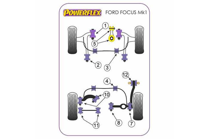 EXH013, Ford Focus Mk1 RS, Exhaust Mounts 3 of this particular mount can be fitted to the Ford Focus. If you require the full amount please order 3 parts., 1 stuk(s) benodigd  per auto, 1 stuk(s) in verpakking, prijs per set van 1 stuk(s)