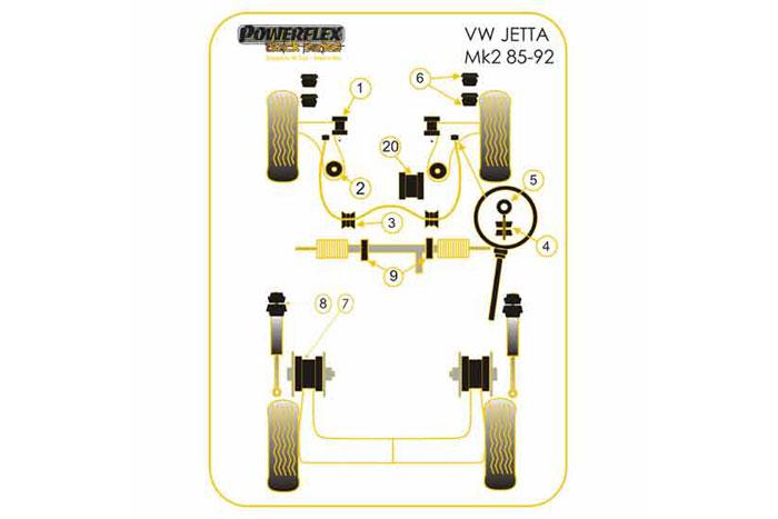 BS006, VW Jetta MK2 (1985-1992) Bump Stop, VW Front, BS 006 fit the front of the followig VW cars, the OE dust cover fits this bump stop. Volkswagen Corrado (1989 - 1995) Volkswagen Golf Mk 3 (1992-1998) Volkswagen Golf Mk2 (1985-1992) Volkswagen Golf Mk2 4WD inc G60, Rallye, Country Volkswagen Jetta (1985 - 1992) Volkswagen Vento (1992 - 1998) 54mm x 59mm x 19mm, 2 stuk(s) benodigd  per auto, 2 stuk(s) in verpakking, prijs per set van 2 stuk(s)