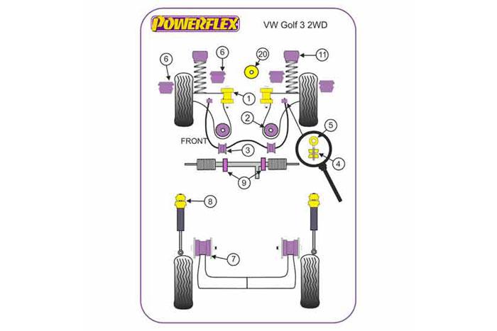BS008, VW Golf MK3 2WD (1992 - 1998), Bump Stop Rear BS 008 fits the rear of the following VW models Volkswagen Corrado (1989 - 1995) Volkswagen Golf Mk 3 (1992-1998) Volkswagen Golf Mk2 (1985-1992) Volkswagen Jetta (1985 - 1992), 2 stuk(s) benodigd  per auto, 2 stuk(s) in verpakking, prijs per set van 2 stuk(s)