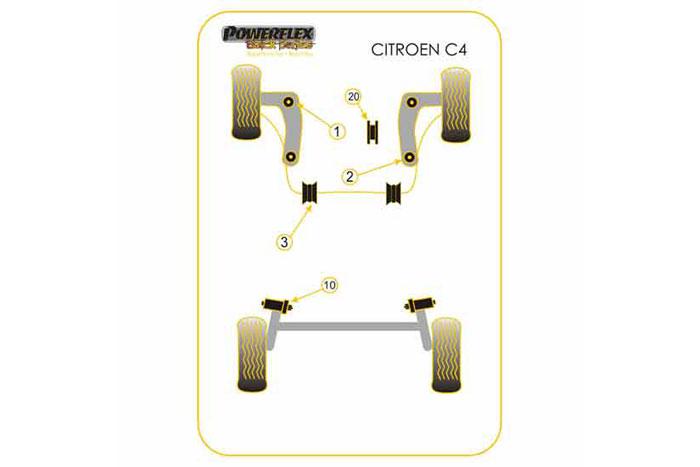 EXH017, Citroen C4 (2004-2014) Universal Exhaust Mount, Quantity as required, 1 stuk(s) benodigd  per auto, 1 stuk(s) in verpakking, prijs per set van 1 stuk(s)