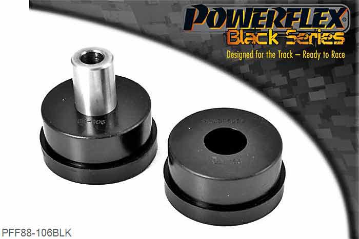 PFF88-106BLK, Volvo 850, S70, V70 (up to 2000) Front Upper Bulkhead Mount 50mm, PFF88-106 Fits Petrol Models Only With The Later Superseded Bracket Volvo Supply As A Replacement For All Models Or Fitted As Standard To 70 Series Year 1999 To 2000 (50mm Diameter Bush)For Original Brackets Use PFF88-107 (36mm Diameter Bush) 50mm, 1 stuk(s) benodigd  per auto, 1 stuk(s) in verpakking, prijs per set van 1 stuk(s)