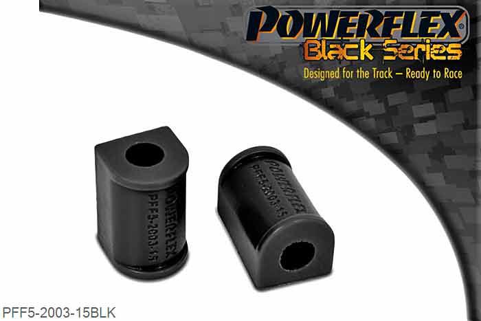 PFF5-2003-15BLK, BMW 1502-2002 (1962 - 1977) Front Anti Roll Bar Bush 15mm, This part replaces OEM part number 31352454010, 33551103492.  This part fits both Front and Rear Anti Roll Bar - 15mm 15mm, 2 stuk(s) benodigd  per auto, 2 stuk(s) in verpakking, prijs per set van 2 stuk(s)