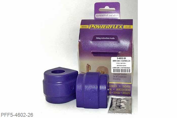 PFF5-4602-26, BMW E46 3 Series, Front Anti Roll Bar Bush 26mm Please check Anti roll bar size before ordering 26mm, 2 stuk(s) benodigd  per auto, 2 stuk(s) in verpakking, prijs per set van 2 stuk(s)