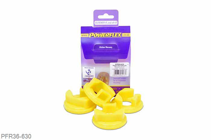 PFR36-630, Mazda MX5 ND (2015-), Rear Diff Mount Insert This part fits into and fills voids in original bushes fitted in bracket with OE part number NA5F 39730 and fits manual versions only. These inserts are designed be a quick and easy method of limiting movement of the diff and providing greater stability under acceleration., 2 stuk(s) benodigd  per auto, 2 stuk(s) in verpakking, prijs per set van 2 stuk(s)