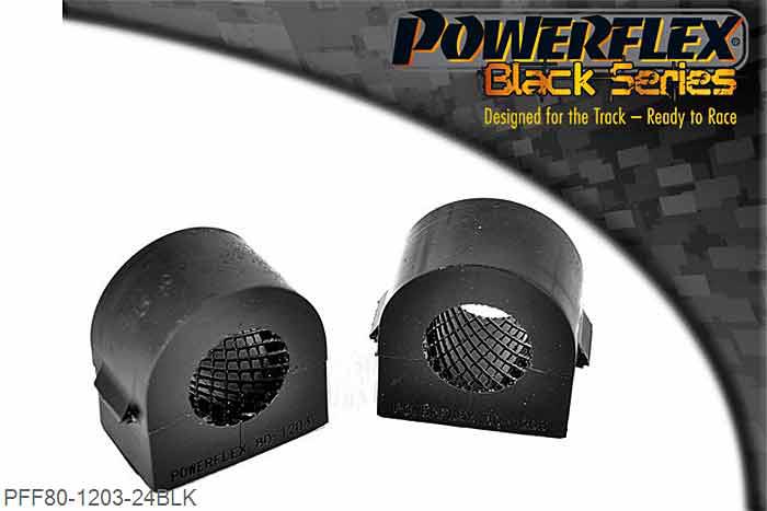 PFF80-1203-24BLK, Cadillac BLS (2005 - 2010) Front Anti Roll Bar Mounting Bush 24mm (2 Piece), This replaces the original 2 piece design. For the single piece design please use PFF66-503-*. For Astra MK5 single piece design, please use PFF80-1303-*, 2 stuk(s) benodigd  per auto, 2 stuk(s) in verpakking, prijs per set van 2 stuk(s)