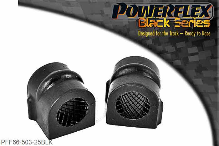 PFF66-503-25BLK, Cadillac BLS (2005 - 2010) Front Anti Roll Bar Mounting Bush 25mm, This replaces the original single piece design. For the 2 piece design please use PFF80-1203-* 25mm, 2 stuk(s) benodigd  per auto, 2 stuk(s) in verpakking, prijs per set van 2 stuk(s)