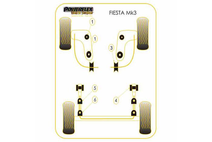 EXH001, Ford Fiesta Mk3 (1989-1996) inc RS Turbo, XR2i and RS1800 16V Exhaust Mount, , 2 stuk(s) benodigd  per auto, 1 stuk(s) in verpakking, prijs per set van 1 stuk(s)