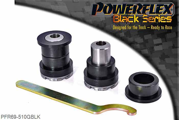PFR69-510GBLK, Subaru Impreza WRX and STi (2011-) Rear Upper Arm Inner Front Bush ADJUSTABLE, This bush is designed to replace the rear upper control arm front bush and is engineered to provide on car CAMBER adjustment with a range of +/- 1.0 degree, as well as being of a low compliance design. This bush must be used in conjunction with PFR69-511GBLK., 2 stuk(s) benodigd  per auto, 2 stuk(s) in verpakking, prijs per set van 2 stuk(s)