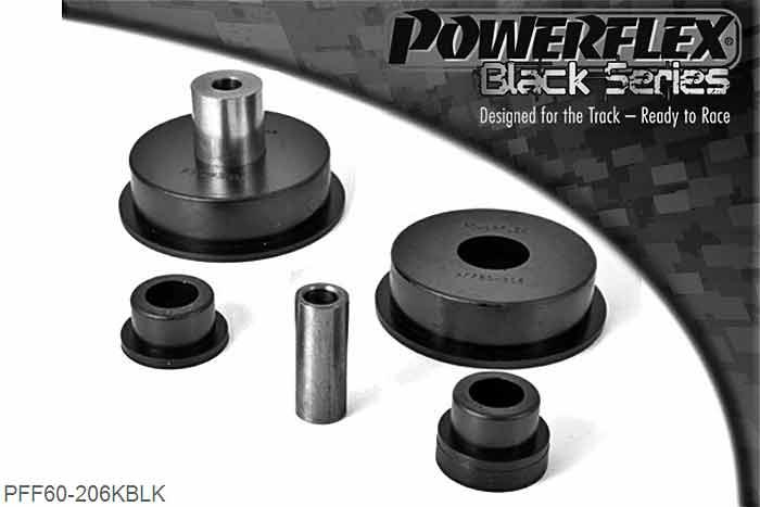 PFF60-206KBLK, Renault Clio II (inc 172 and 182) Dog Bone Engine Mount Bush Kit, OE Mount Nr 6000073662 - PFF60-206K will fit Phase 1 Petrol 172 models only. PFF60-211K will fit Phase 2 Petrol 172 & 182 Sport Models Only., 1 stuk(s) benodigd  per auto, 1 stuk(s) in verpakking, prijs per set van 1 stuk(s)