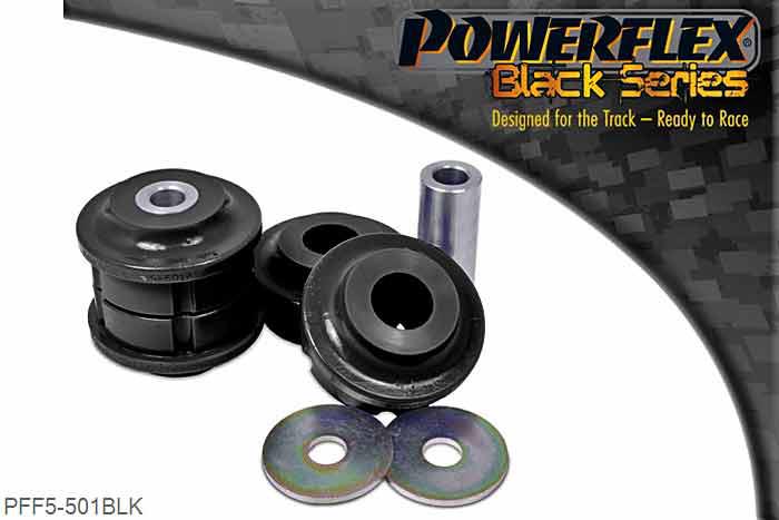 PFF5-501BLK, BMW E39 5 Series 540 Touring Front Lower Tie Bar To Chassis Bush, This bush fits 535, 540 & M5 Models, for all other petrol and diesel models use  PFF5-510.  Bush fits arms with a 66mm bore hole., 2 stuk(s) benodigd  per auto, 2 stuk(s) in verpakking, prijs per set van 2 stuk(s)