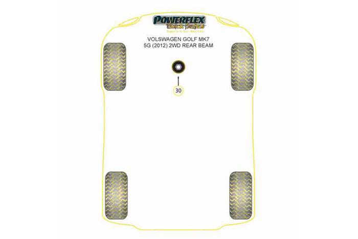 PFF85-833BLK, VW GOLF MK7 5G 2WD REAR BEAM Front Lower Engine Mount Hybrid Bush (Large), PFF85-833 replaces the lower half of the original bush OEM part number 5Q0198 037 B and includes an insert to fit into and fill the voids in the upper bush. This unique bush has been designed to be fitted without subframe removal from the vehicle and avoids associated wheel alignment costs., 1 stuk(s) benodigd  per auto, 1 stuk(s) in verpakking, prijs per set van 1 stuk(s)
