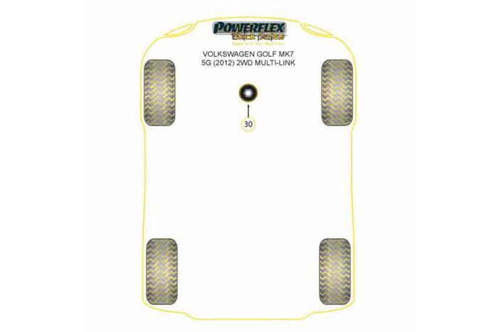 PFF85-833BLK, VW GOLF MK7 5G 2WD MULTI-LINK Front Lower Engine Mount Hybrid Bush (Large), PFF85-833 replaces the lower half of the original bush OEM part number 5Q0198 037 B and includes an insert to fit into and fill the voids in the upper bush. This unique bush has been designed to be fitted without subframe removal from the vehicle and avoids associated wheel alignment costs., 1 stuk(s) benodigd  per auto, 1 stuk(s) in verpakking, prijs per set van 1 stuk(s)