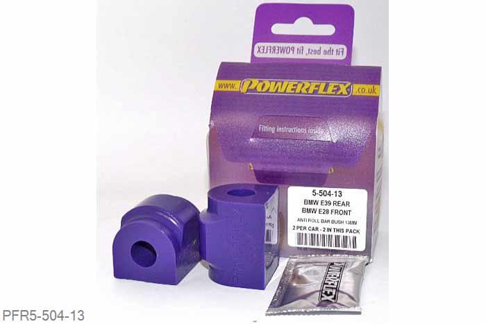 PFR5-504-13, BMW E39 5 Series 535 to 540 & M5, Rear Anti Roll Bar Mounting Bush 13mm Please check anti roll bar diameter before ordering - Some part numbers may be described as for the rear but are also for the front anti roll bar on some models. It will not fit E24 6 series models built before 05/1982. 13mm, 2 stuk(s) benodigd  per auto, 2 stuk(s) in verpakking, prijs per set van 2 stuk(s)