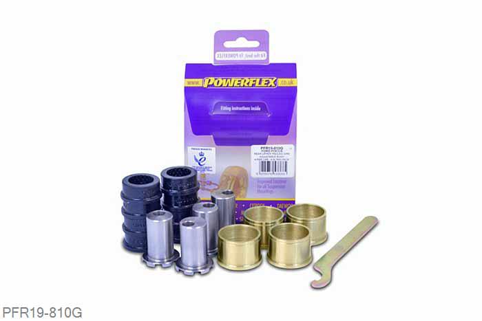 PFR19-810G, Ford Focus Mk1, Rear Upper Control Arm Camber Adjustable Bush PFF19-810G is an adjustable version of our popular PFR19-810 bush and is designed to provide +/- 1 degrees of on-car camber adjustment. This part replaces OE numbers: 1061659, 1136072, 1329730, 1448127, 1517403, 1M515500AC, 1M515500BA, 31201356, 31212503, 31277305, 6M515500BA, 8671921, 8M515500AA, 8M515500AB, 98AG5500AG, 98AG5500BF, 98AGG5K653DA, BBM228C10, BP4K28C10B., 4 stuk(s) benodigd  per auto, 4 stuk(s) in verpakking, prijs per set van 4 stuk(s)