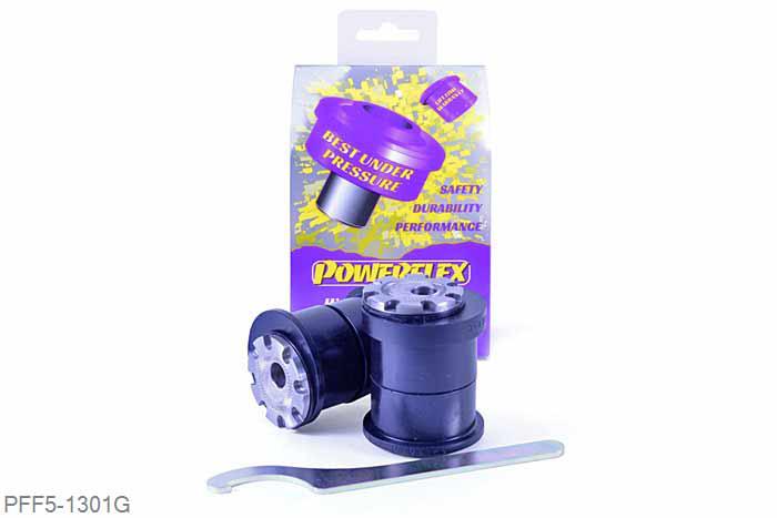 PFF5-1301G, Mini Mini Generation 3 (F56) (2014 on), Front Arm Front Bush Camber Adjustable This bush fits BMW arm part number 31126850398.  The offset sleeve is designed to provide +/- 0.75 degrees of on-car adjustment of camber., 2 stuk(s) benodigd  per auto, 2 stuk(s) in verpakking, prijs per set van 2 stuk(s)