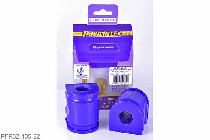PFR32-405-22, Landrover Discovery 3 (2004 - 2009), Rear Anti Roll Bar Bush 22mm This part replaces OE numbers: LR015336 and LR018354. Fits Range Rover Sport Models without Ace Suspension. 22mm, 2 stuk(s) benodigd  per auto, 2 stuk(s) in verpakking, prijs per set van 2 stuk(s)