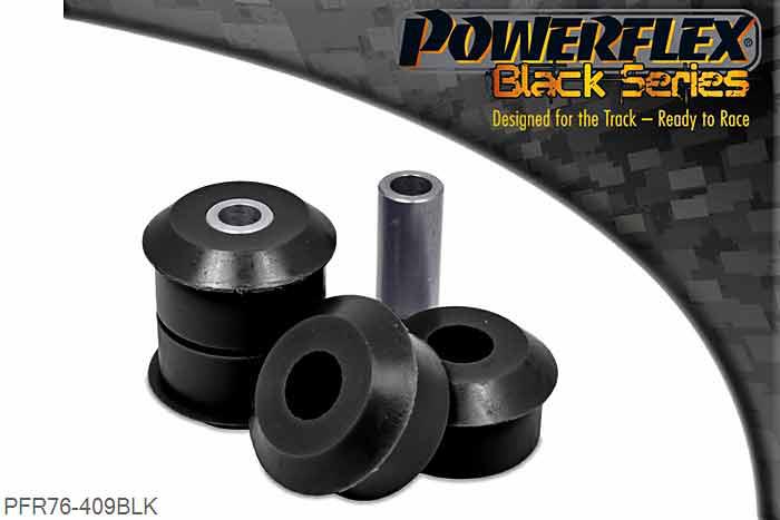 PFR76-409BLK, Toyota Starlet/Glanza Turbo EP82 and EP91 Rear Beam Mounting Bush, PFR76-409BLK fits later Starlet Glanza models with a bush diameter of 48.5mm, it fits into the original outer shell.   PFR76-410BLK fits Starlet models where the bush measures 55mm diameter and fits into the original outer shell., 2 stuk(s) benodigd  per auto, 2 stuk(s) in verpakking, prijs per set van 2 stuk(s)
