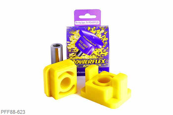 PFF88-623, Volvo S60 (2001-2009), V70-Mk2, S80-Mk1 (2000-2007), Upper Engine Mount Cross Shape Diesel Designed to fit the later style bracket which has a cross-shape, for earlier vehicles with the round bracket use Part No. PFF88-103. PFF88-623 bush with original bracketPFF88-623 fitted to bracket, 1 stuk(s) benodigd  per auto, 1 stuk(s) in verpakking, prijs per set van 1 stuk(s)