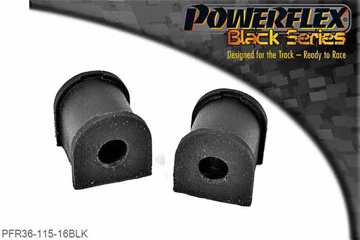 PFR36-115-16BLK, Mazda RX-8 Rear Anti Roll Bar Bush 16mm, Check Anti Roll Bar diameters before ordering., 2 stuk(s) benodigd  per auto, 2 stuk(s) in verpakking, prijs per set van 2 stuk(s)