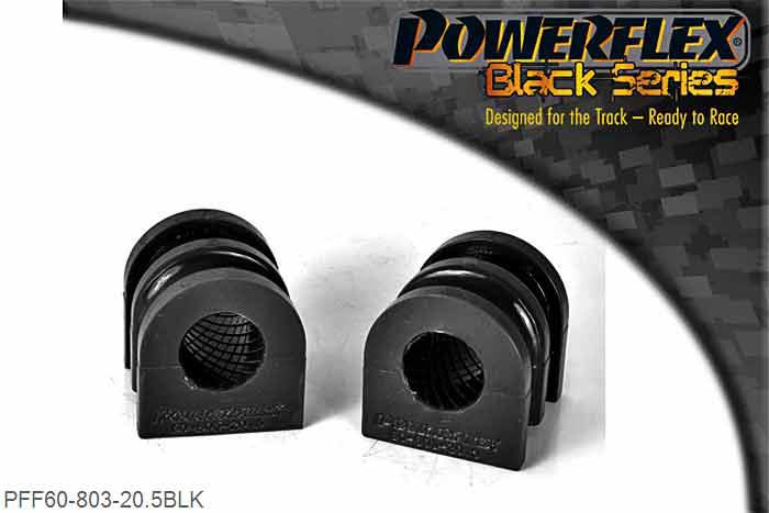 PFF60-803-20.5BLK, Nissan Micra (K12) (2003 - 2009) Front Anti Roll Bar Bush 20.5mm, This part replaces OE numbers: 7701062549 and 7701059966. This bush is half the length of the bracket and uses a spacer, for models with full bush with no spacer use PFF60-503-*. 20.5mm, 2 stuk(s) benodigd  per auto, 2 stuk(s) in verpakking, prijs per set van 2 stuk(s)