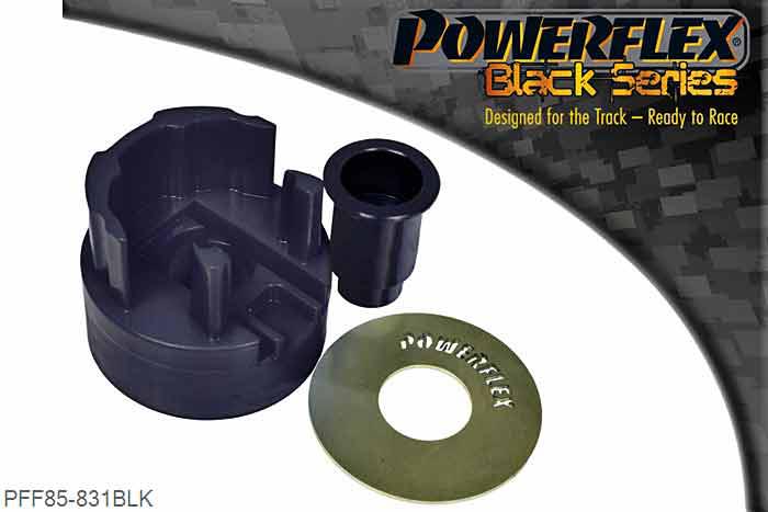 PFF85-831BLK, Audi A3/S3 (2013 - ) Front Lower Engine Mount Hybrid Bush (Large), PFF85-831 replaces the lower half of the original bush and includes an insert to fit into and fill the voids in the upper bush. This unique bush has been designed to be fitted without subframe removal from the vehicle and avoids associated wheel alignment costs. This part is a complete bush for OEM part number 5Q0198 037 A., 1 stuk(s) benodigd  per auto, 1 stuk(s) in verpakking, prijs per set van 1 stuk(s)