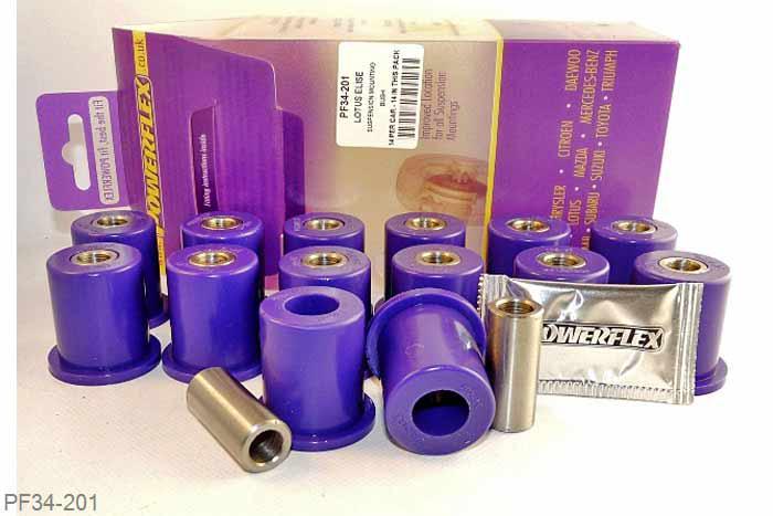 PF34-201, Opel VX220 (Opel Speedster), Front and Rear Wishbone Bushes This bush fits all wishbone bushes EXCEPT the rear lower front bush (Elise) and the inner rear wishbone (VX220 Opel Speedster), which uses PF34-202., 14 stuk(s) benodigd  per auto, 14 stuk(s) in verpakking, prijs per set van 14 stuk(s)