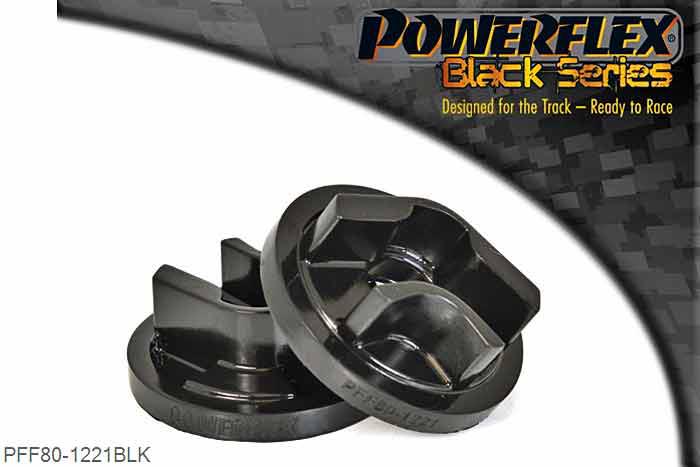 PFF80-1221BLK, Saab 9-3 (2002-) Rear Lower Engine Mount Insert (Round Centre), Fits the rear lower engine mount where the original bush has a round central sleeve fitted from 2005 on, for mounts with a rectangular sleeve use PFF66-521. This fits into bracket 9156932. Fits into the voiding of the original bush to reduce engine movement under acceleration., 1 stuk(s) benodigd  per auto, 1 stuk(s) in verpakking, prijs per set van 1 stuk(s)