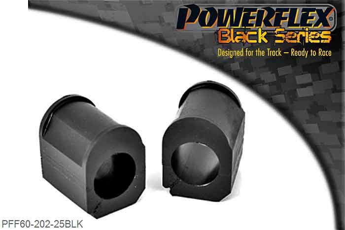 PFF60-202-25BLK, Renault Clio II (inc 172 and 182) Front Anti Roll Bar Chassis Mount Bush 25mm, Check anti roll bar diameter before ordering 25mm, 2 stuk(s) benodigd  per auto, 2 stuk(s) in verpakking, prijs per set van 2 stuk(s)