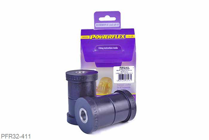 PFR32-411, Landrover Discovery 3 (2004 - 2009), Rear Lower Wishbone Rear Bush PFR32-411 Rear Lower Wishbone Rear Bush is made using our Shore 95A Black material to replicate the stiffness of the original bush it replaces, OE number: RGX500111., 2 stuk(s) benodigd  per auto, 2 stuk(s) in verpakking, prijs per set van 2 stuk(s)