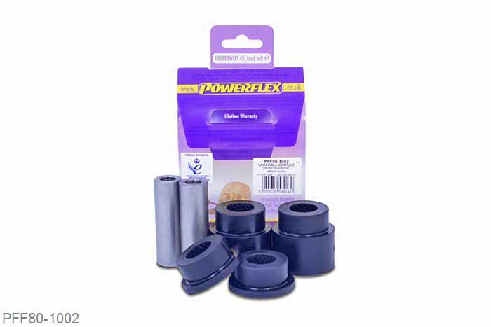PFF80-1002, Opel Corsa C (2000-2006), Front Wishbone Front Bush This part replaces the bush in wishbone OE numbers: 13140037, 13140038, 0352 063, 0352 061., 2 stuk(s) benodigd  per auto, 2 stuk(s) in verpakking, prijs per set van 2 stuk(s)