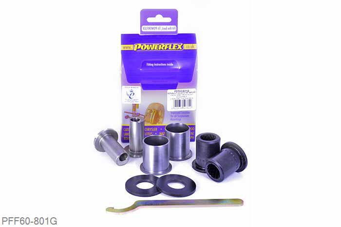 PFF60-801G, Renault Clio III Sport 197/200 (2005 - 2012), Front Arm Front Bush Camber Adjustable This bush allows on-car adjustment of the camber, giving 1.5 degrees of adjustment. For a non adjustable bush use PFF60-801, 2 stuk(s) benodigd  per auto, 2 stuk(s) in verpakking, prijs per set van 2 stuk(s)