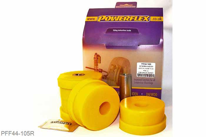 PFF44-105R, Mitsubishi Lancer Evolution 7-8-9 (inc 260), Front Upper Engine Mount (Road Use) These mounts are for road use, for competition use PFF44-105. PFF44-105(R) is used twice on the vehicle. It is used for the Upper Engine Mount as well as the Upper Gearbox Mount., 2 stuk(s) benodigd  per auto, 2 stuk(s) in verpakking, prijs per set van 2 stuk(s)