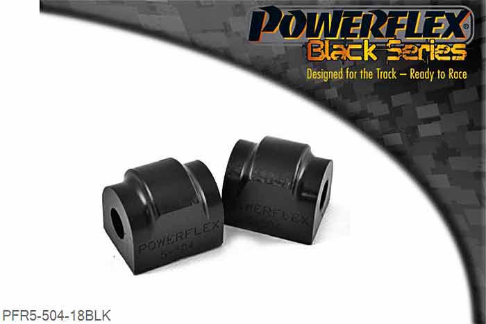PFR5-504-18BLK, BMW E36 3 Series (1990 - 1998) Rear Roll Bar Mounting Bush 18mm, Please check anti roll bar diameter before ordering - Some part numbers may be described as for the rear but are also for the front anti roll bar on some models.  It will not fit E24 6 series models built before 05/1982. 18mm, 2 stuk(s) benodigd  per auto, 2 stuk(s) in verpakking, prijs per set van 2 stuk(s)