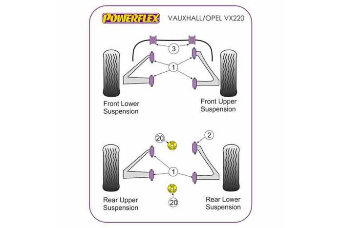 EXH016, Opel VX220 (Opel Speedster), Universal Exhaust Mount Quantity as required A=56mm B=38mm, 1 stuk(s) benodigd  per auto, 1 stuk(s) in verpakking, prijs per set van 1 stuk(s)